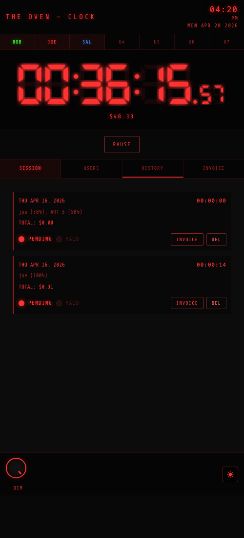 History tab