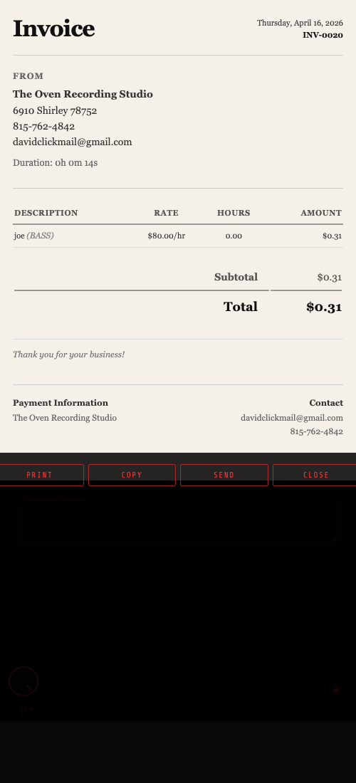 Paper invoice