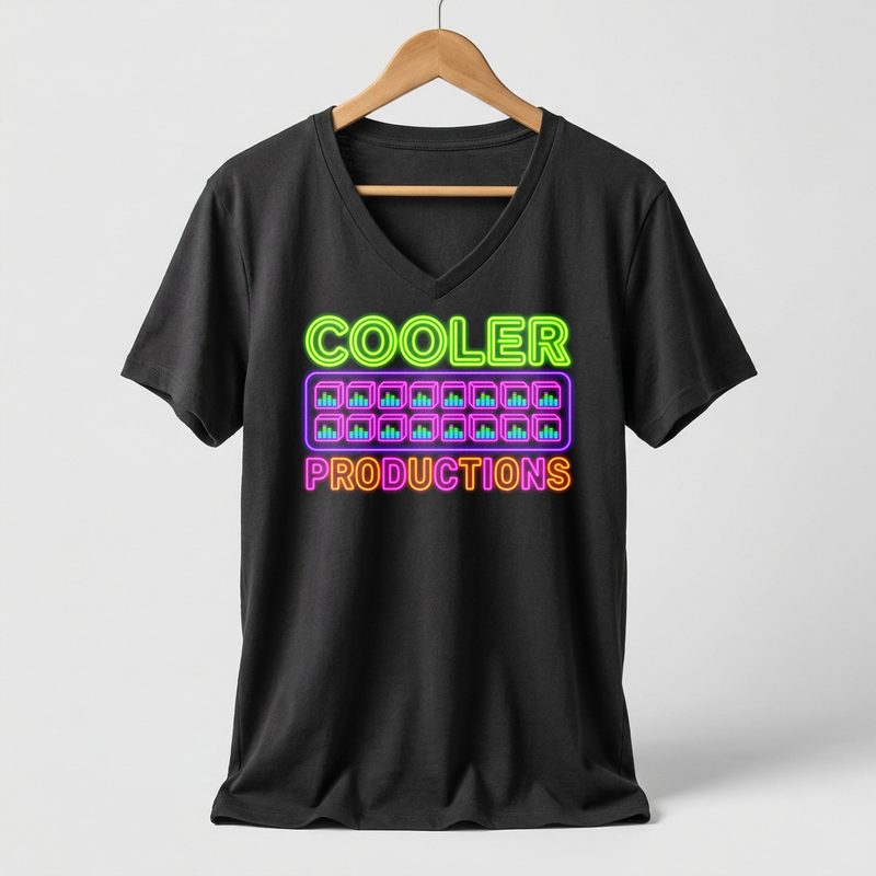 Cooler Productions black V-neck tee