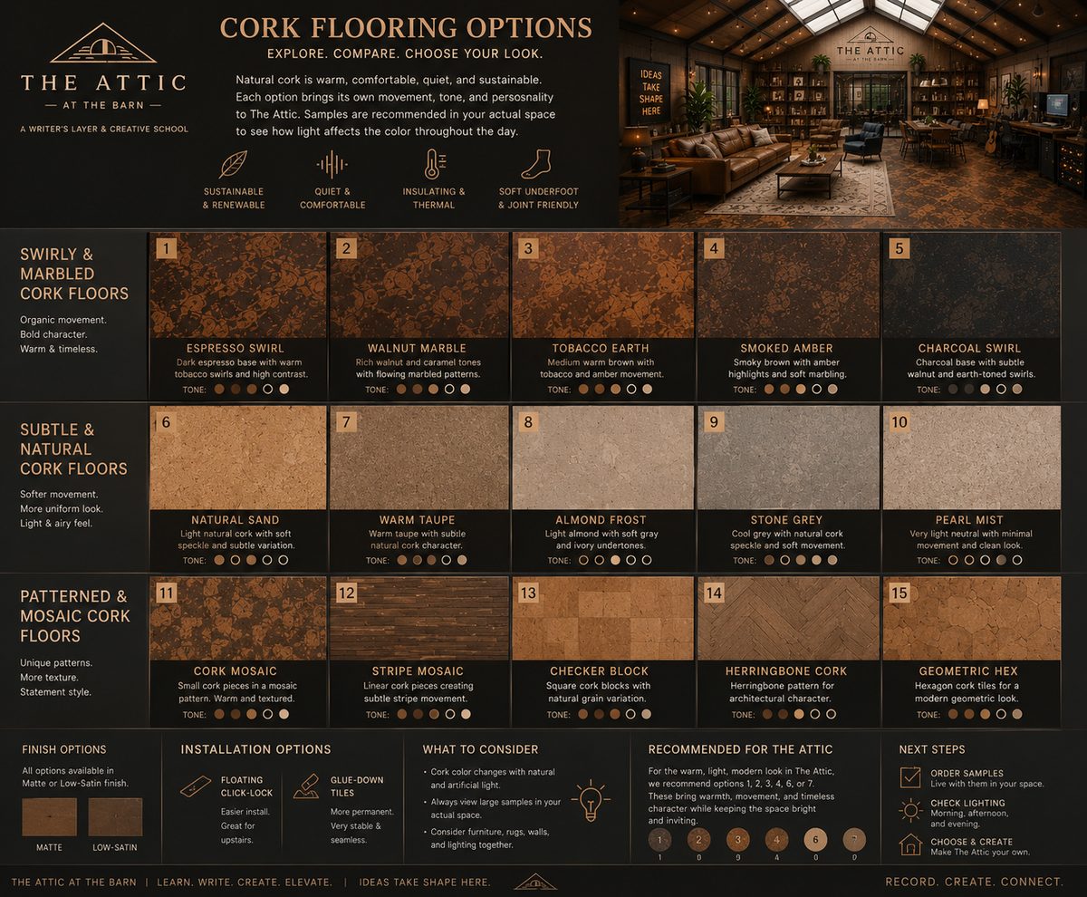 Cork flooring options board