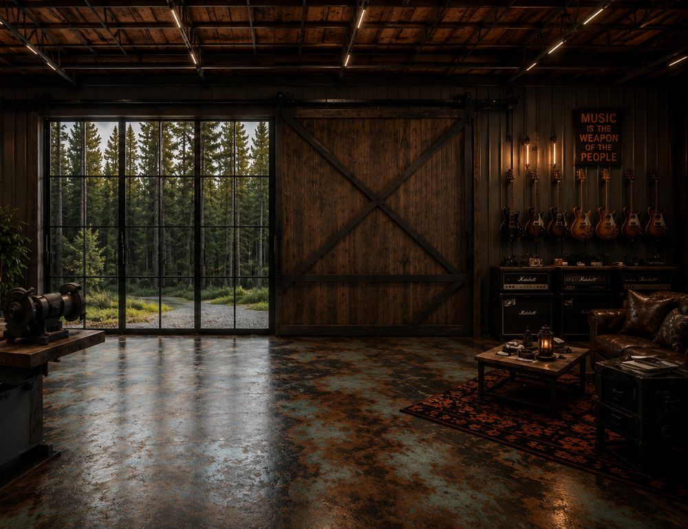 Glass wall to the trees concept render
